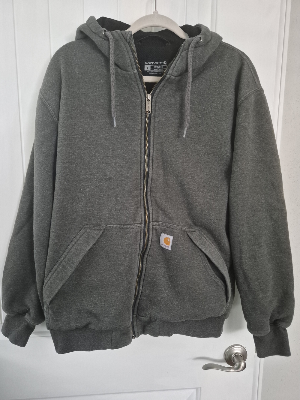 Carhartt Rain Defender Heavyweight Thermal Lined Full Zip Hoodie Jacket Gray